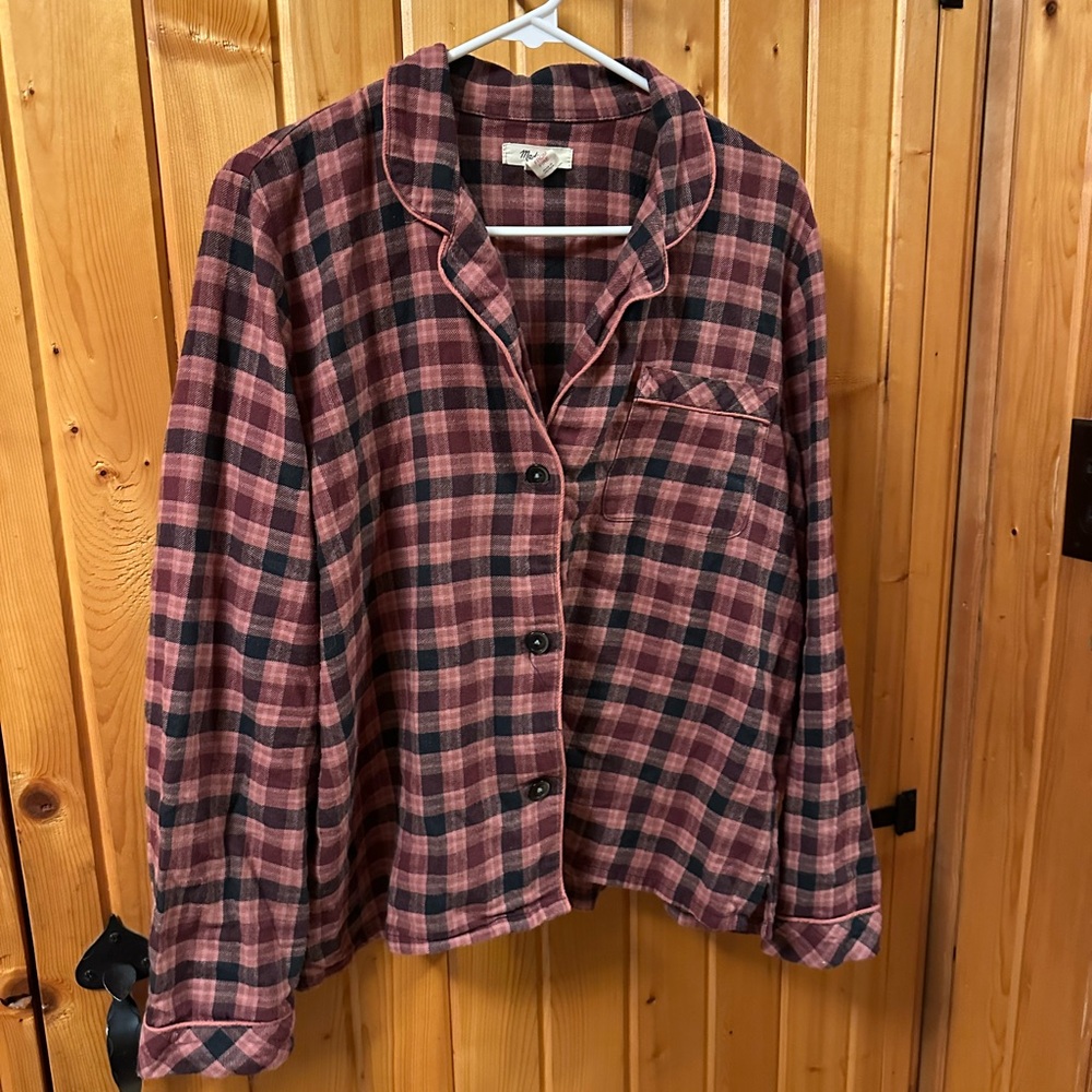 Madewell Burgundy plaid Pajamas